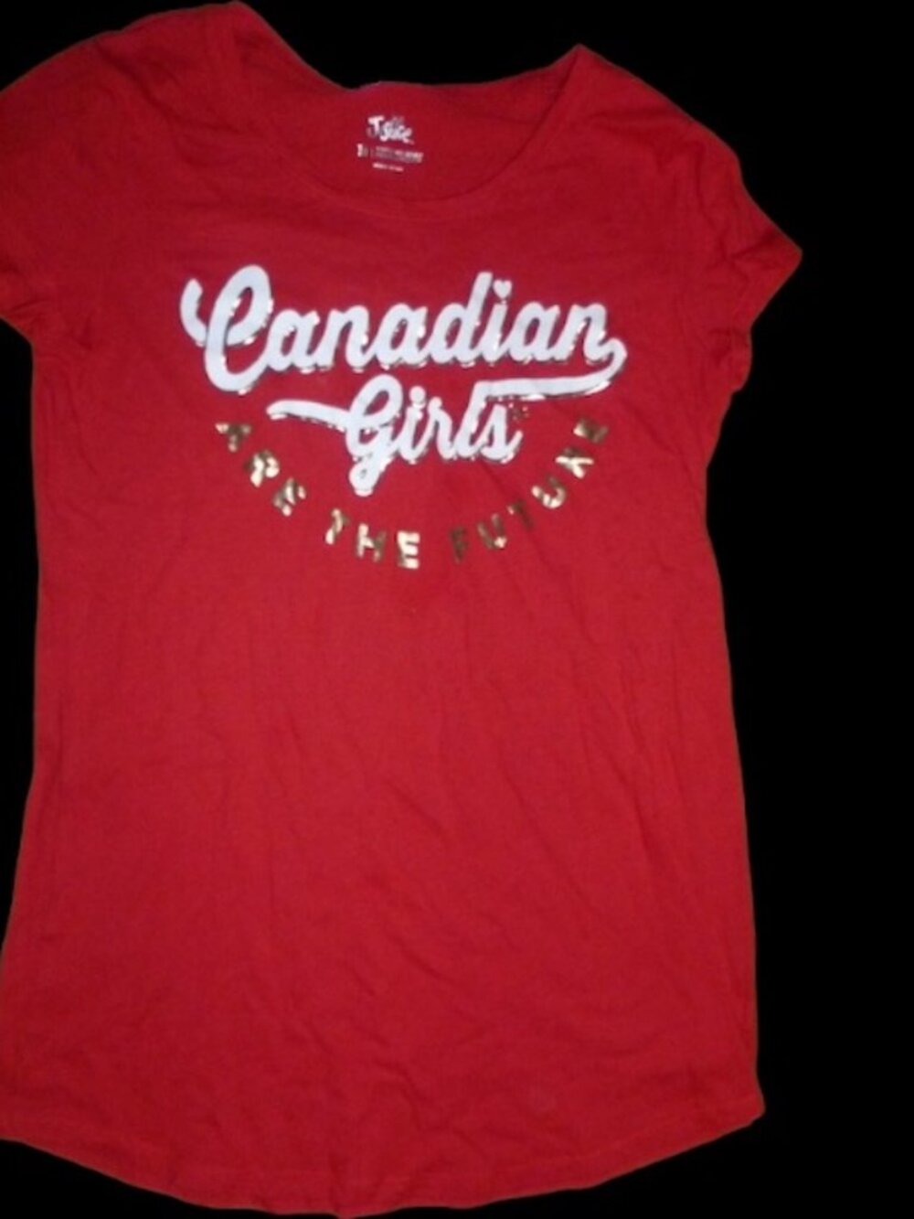 Canadian Girls Red Graphic Tee - Youth Short Sleeve - Picture 2 of 9